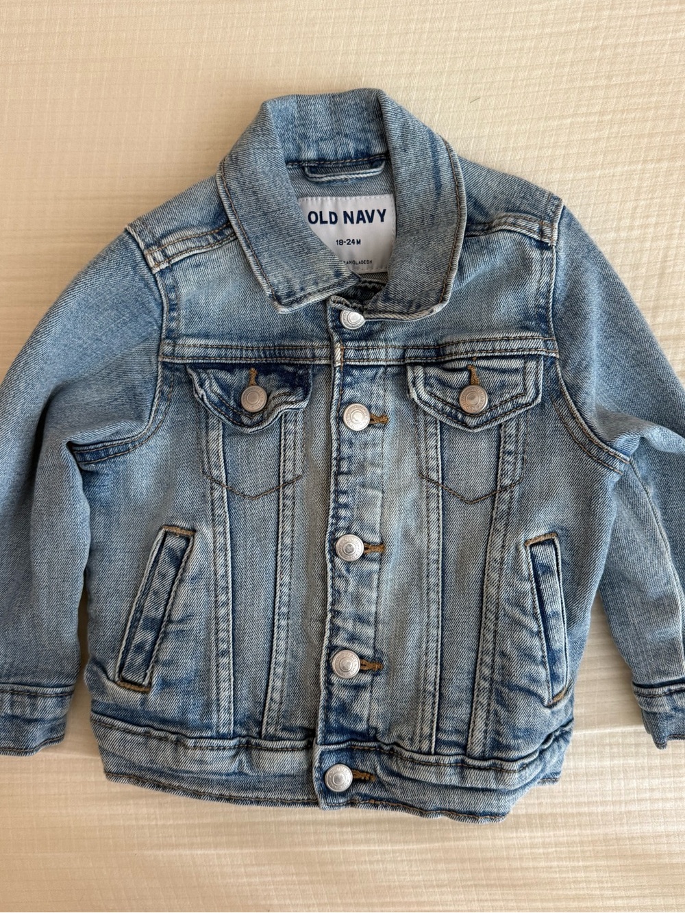 Old Navy Light Wash Denim Jean Jacket for Kids- toddler Boy 18-24 mo- EUC-